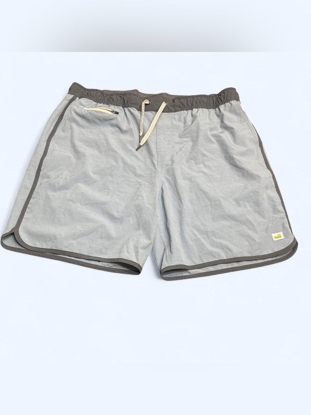 Vuori Banks Shorts - Men's 7" Inseam Blue Haze Slub Stripe - Picture 2 of 6